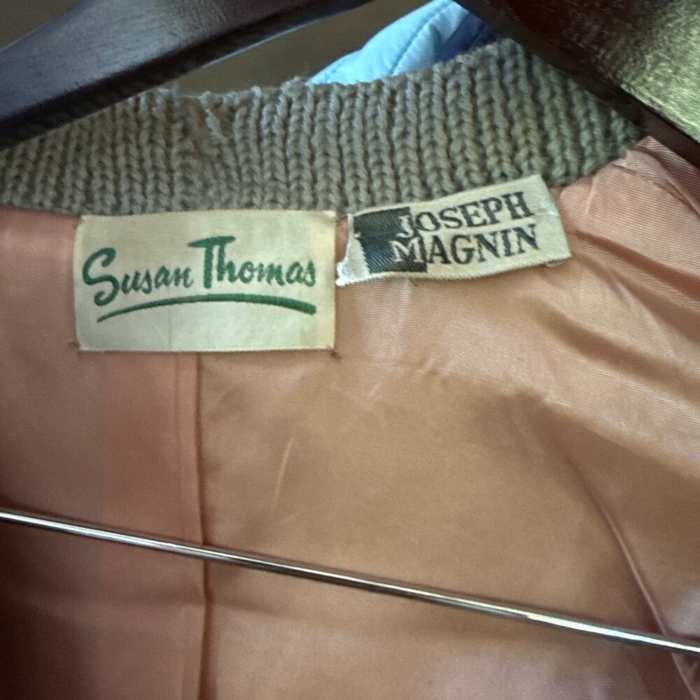 Susan Thomas x Joseph Magnin Leather & Knit Vintage Jacket, Women's M-L - Picture 5 of 10